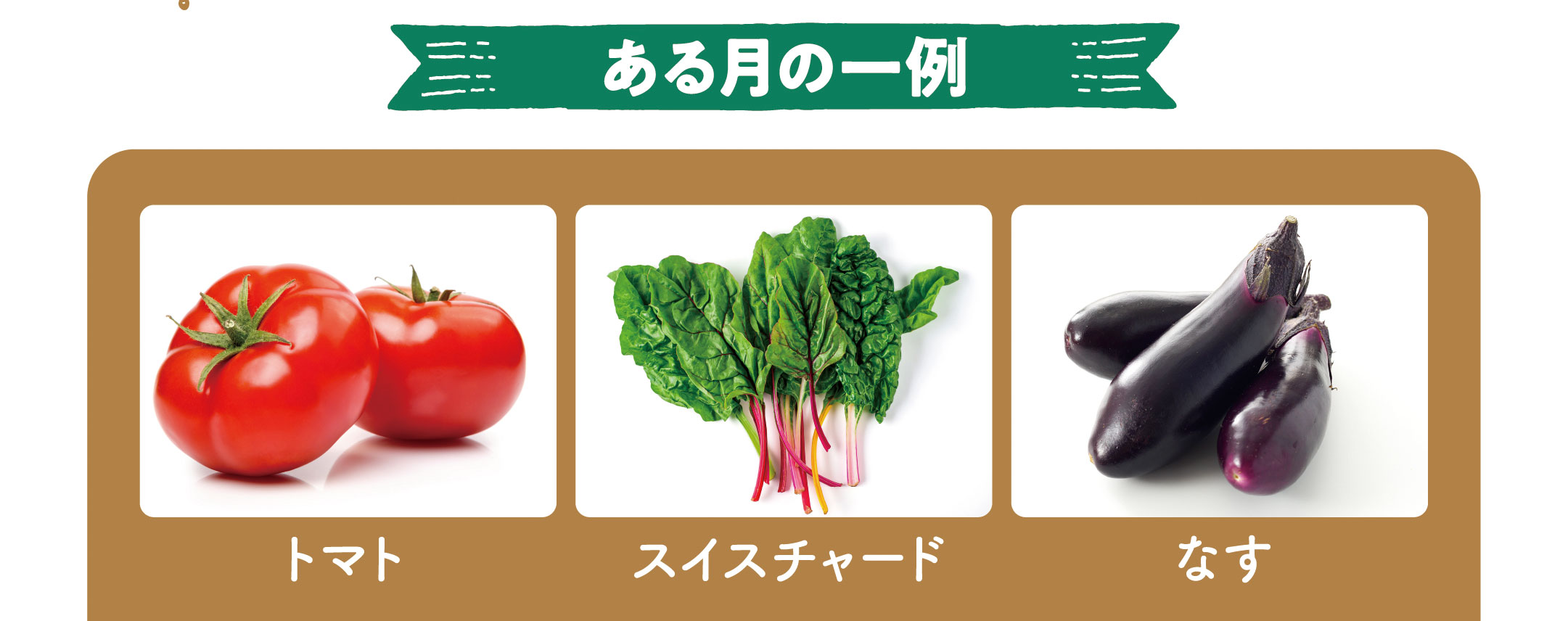 ある月の一例 トマト スイスチャード なす