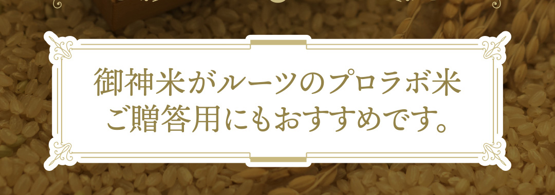 御神米がルーツのプロラボ米 ご贈答用にもおすすめです。
